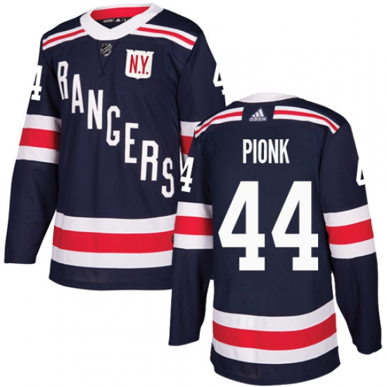 Men's Adidas New York Rangers #44 Neal Pionk Navy Blue Authentic 2018 Winter Classic Stitched NHL Jersey - Ujersey