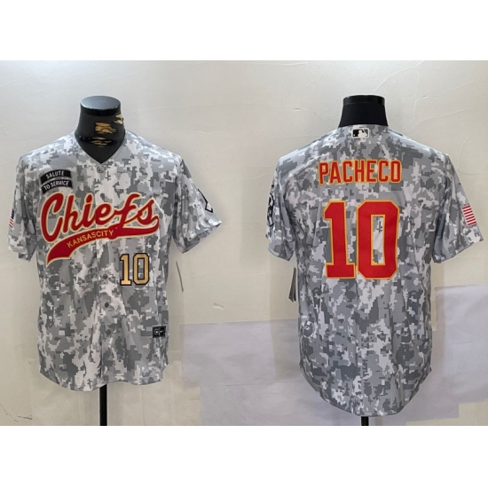Men's Kansas City Chiefs #10 Isiah Pacheco 2024 Arctic Camo Salute To Service Stitched Baseball Jerseys - Ujersey