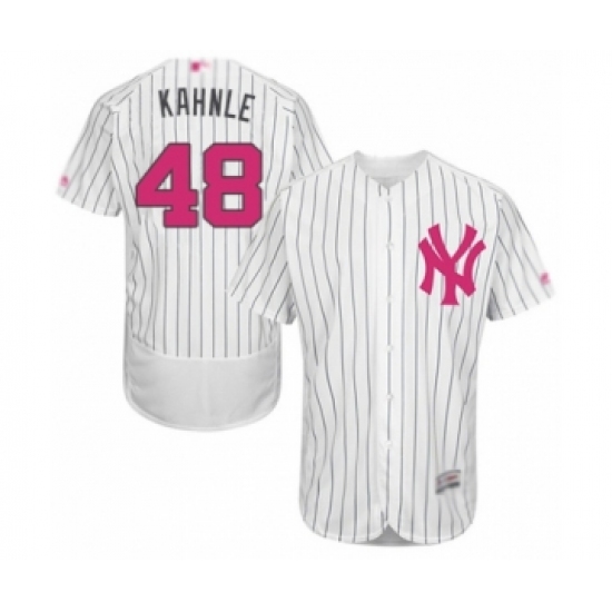 Men's New York Yankees #48 Tommy Kahnle Authentic White 2016 Mother's Day Fashion Flex Base Baseball Player Jersey - Ujersey