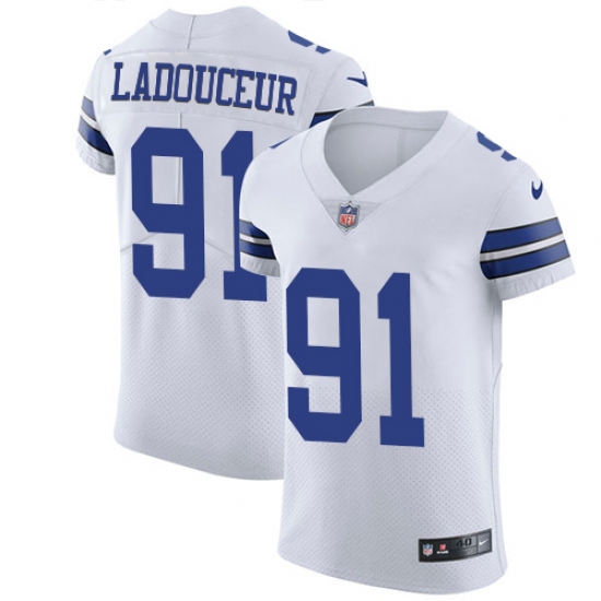 Men's Nike Dallas Cowboys #91 L. P. Ladouceur Elite White NFL Jersey - Ujersey