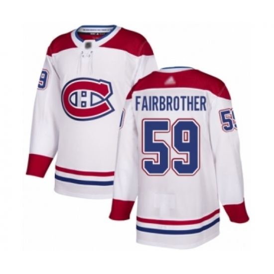 Men's Montreal Canadiens #59 Gianni Fairbrother Authentic White Away Hockey Jersey - Ujersey