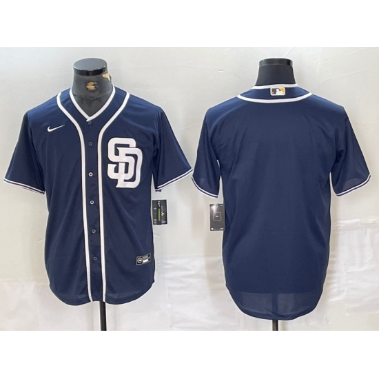 Men's San Diego Padres Blank Navy Blue Cool Base Stitched Baseball Jersey - Ujersey