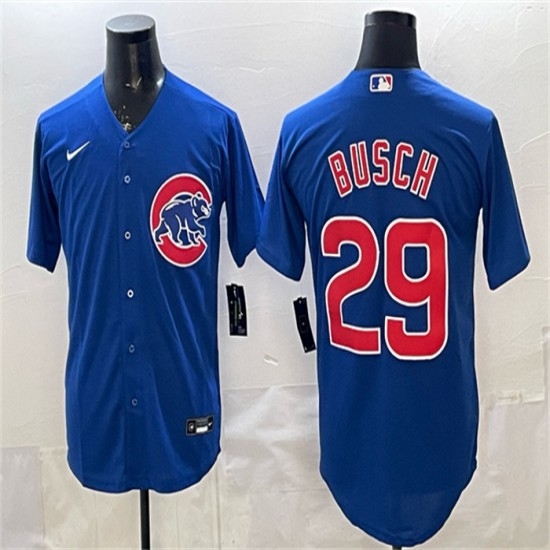 Men's Chicago Cubs #29 Michael Busch Royal Cool Base Stitched Baseball Jersey - Ujersey