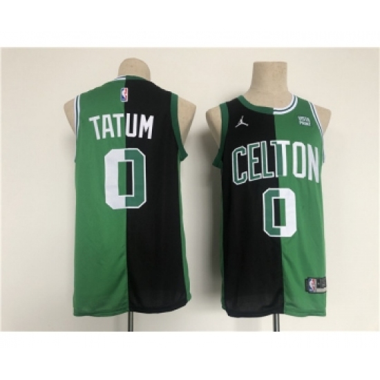 Men's Boston Celtics #0 Jayson Tatum 2022 Green Black Stitched Jersey - Ujersey