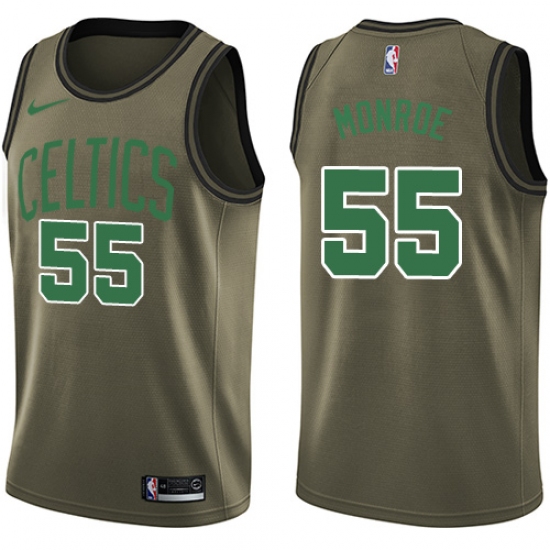 Youth Nike Boston Celtics #55 Greg Monroe Swingman Green Salute to Service NBA Jersey - Ujersey