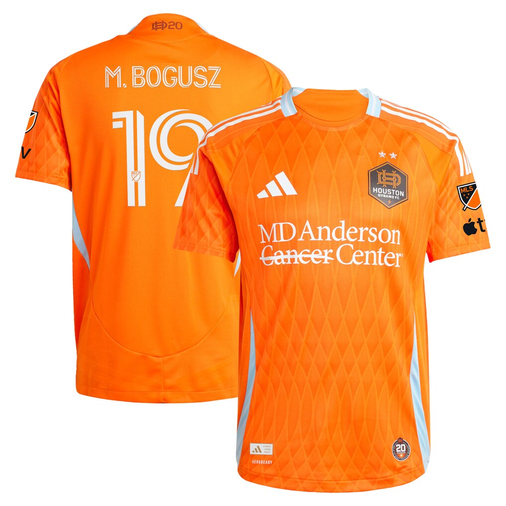 Men's Houston Dynamo FC Mateusz Bogusz adidas Orange 2025 Season 20 On-Field Authentic Jersey - Ujersey