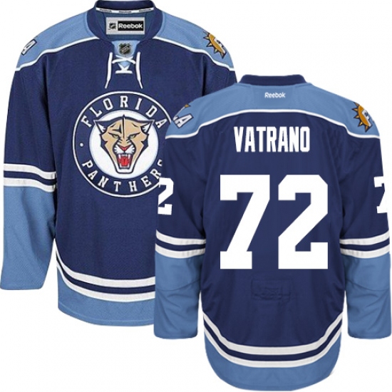 Men's Reebok Florida Panthers #72 Frank Vatrano Authentic Navy Blue Third NHL Jersey - Ujersey