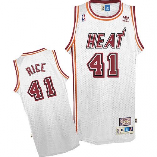 Men's Adidas Miami Heat #41 Glen Rice Swingman White Throwback NBA Jersey - Ujersey