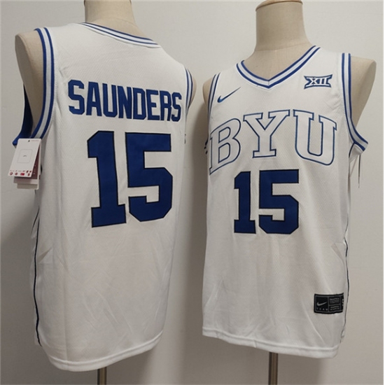 Men's Duke Blue Devils #15 Richie Saunders White Stitched Basketball Jersey - Ujersey