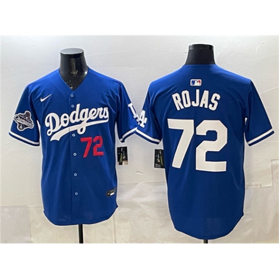 Men's Los Angeles Dodgers #72 Miguel Rojas Royal 2025 World Series Champions Limited Stitched Baseball Jersey - Ujersey