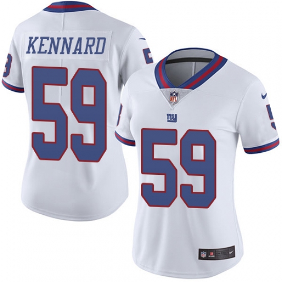 Women's Nike New York Giants #59 Devon Kennard Limited White Rush Vapor Untouchable NFL Jersey - Ujersey