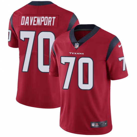 Youth Nike Houston Texans #70 Julien Davenport Limited Red Alternate Vapor Untouchable NFL Jersey - Ujersey