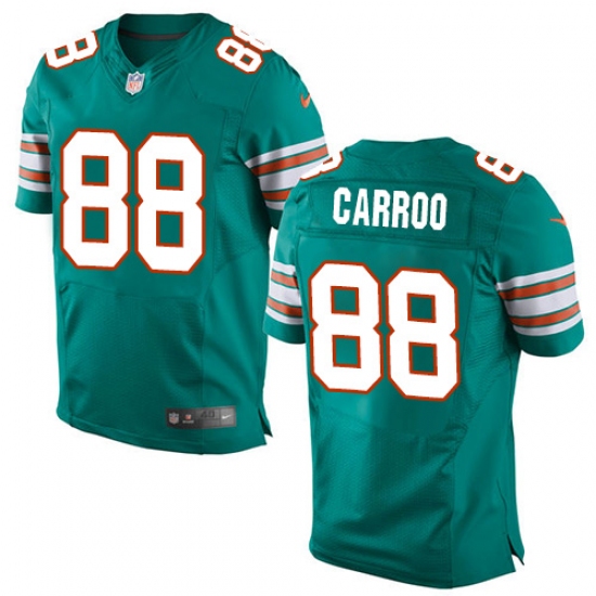 Men's Nike Miami Dolphins #88 Leonte Carroo Elite Aqua Green Alternate NFL Jersey - Ujersey