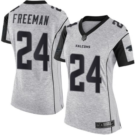 Women's Nike Atlanta Falcons #24 Devonta Freeman Limited Gray Gridiron II NFL Jersey - Ujersey