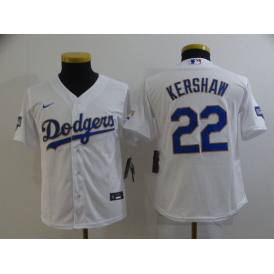 Youth Nike Los Angeles Dodgers #22 Clayton Kershaw White Champions Jersey - Ujersey