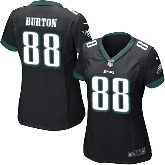 Women's Nike Philadelphia Eagles #88 Trey Burton Game Black Alternate NFL Jersey - Ujersey