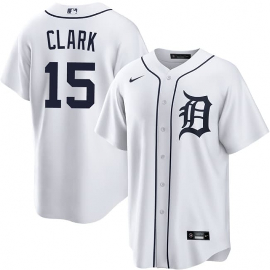 Men's Detroit Tigers #15 Max Clark White 2026 Cool Base Stitched Baseball Jersey - Ujersey