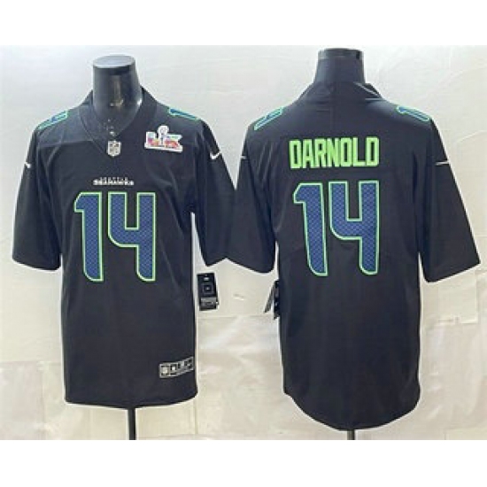 Men's Seattle Seahawks #14 Sam Darnold Limited Black Super Bowl LX Fashion Vapor Jersey - Ujersey