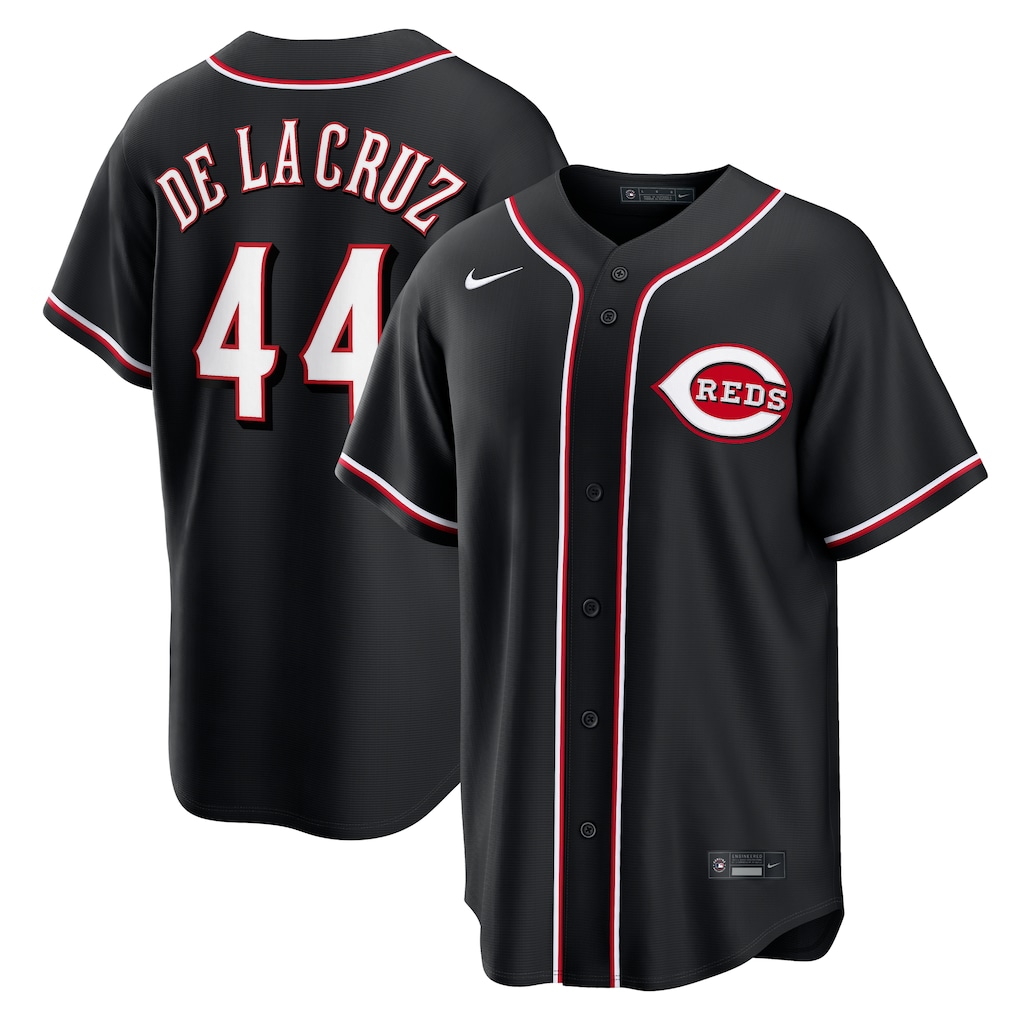 Men's Cincinnati Reds Elly De La Cruz Nike Fashion Replica Black Out Jersey