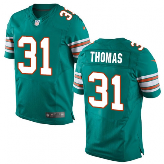 Men's Nike Miami Dolphins #31 Michael Thomas Elite Aqua Green Alternate NFL Jersey - Ujersey