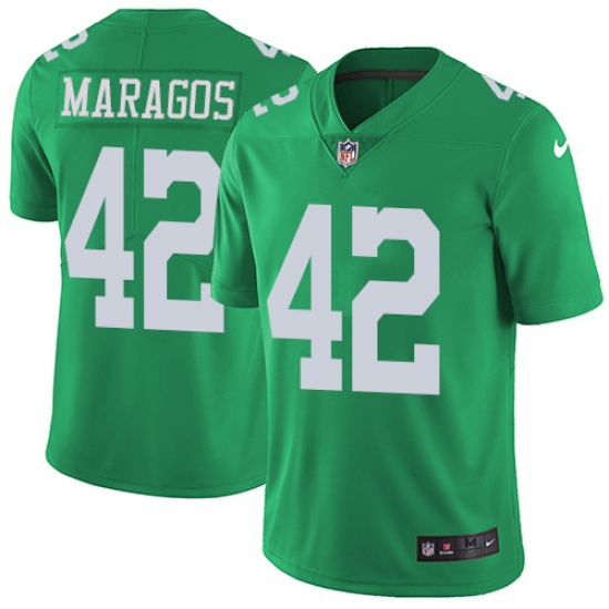 Men's Nike Philadelphia Eagles #42 Chris Maragos Limited Green Rush Vapor Untouchable NFL Jersey - Ujersey