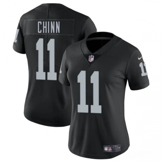 Women's Las Vegas Raiders #11 Jeremy Chinn Black 2025 Vapor Football Stitched Jersey(Run Small) - Ujersey