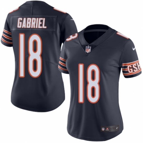 Women's Nike Chicago Bears #18 Taylor Gabriel Navy Blue Team Color Vapor Untouchable Limited Player NFL Jersey - Ujersey