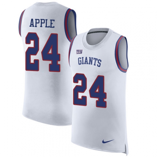 Men's Nike New York Giants #24 Eli Apple Limited White Rush Player Name & Number Tank Top NFL Jersey - Ujersey