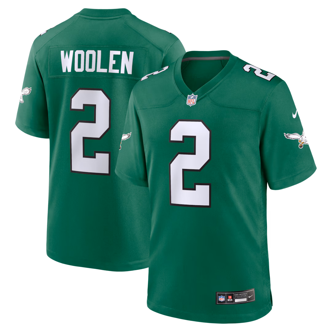 Men's Philadelphia Eagles Tariq Woolen Nike Kelly Green Alternate Game Jersey