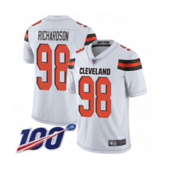 Men's Cleveland Browns #98 Sheldon Richardson White Vapor Untouchable Limited Player 100th Season Football Jersey - Ujersey