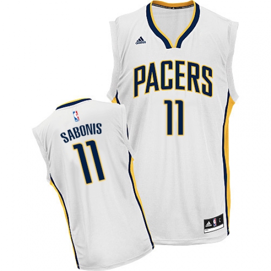 Men's Adidas Indiana Pacers #11 Domantas Sabonis Swingman White Home NBA Jersey - Ujersey