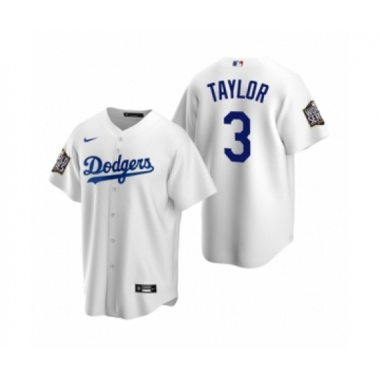 Men's Los Angeles Dodgers #3 Chris Taylor White 2020 World Series Replica Jersey - Ujersey