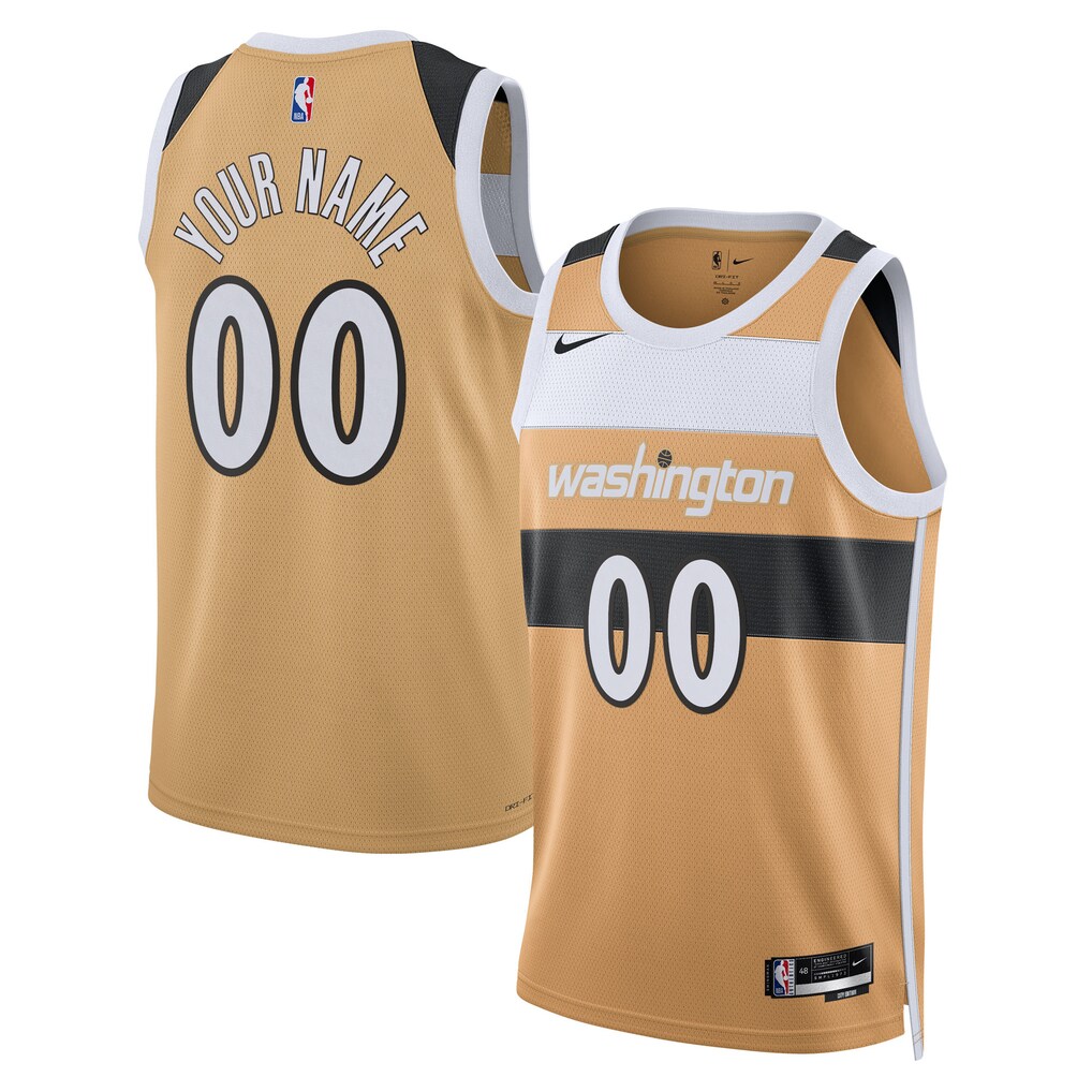 Unisex Washington Wizards Nike Gold 2025/26 City Edition Swingman Custom Jersey - ujerseystore