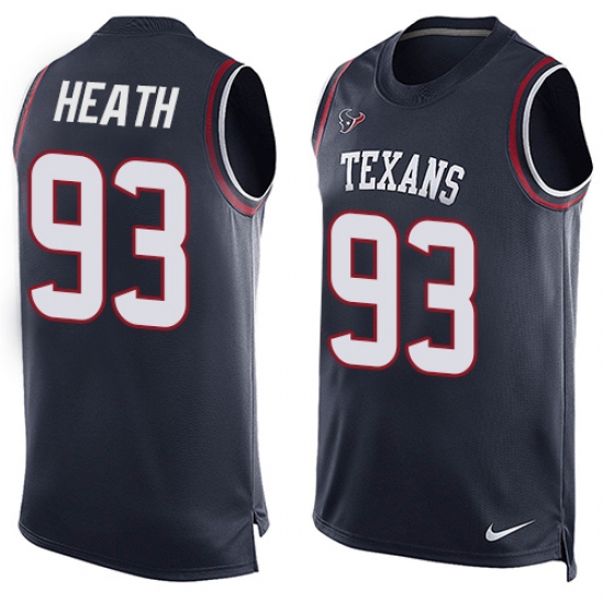 Men's Nike Houston Texans #93 Joel Heath Limited Navy Blue Player Name & Number Tank Top NFL Jersey - Ujersey