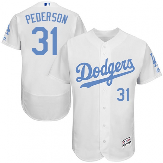 Men's Majestic Los Angeles Dodgers #31 Joc Pederson Authentic White 2016 Father's Day Fashion Flex Base MLB Jersey - Ujersey