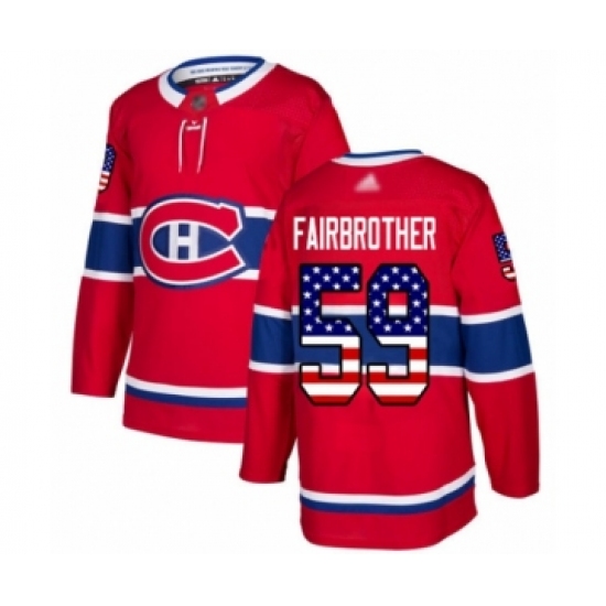 Men's Montreal Canadiens #59 Gianni Fairbrother Authentic Red USA Flag Fashion Hockey Jersey - Ujersey
