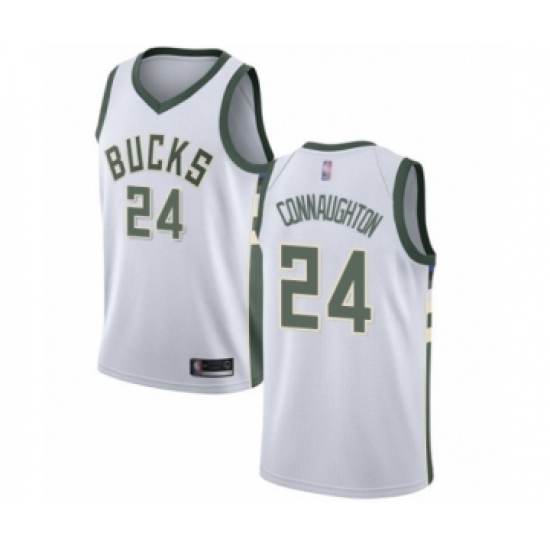 Women's Milwaukee Bucks #24 Pat Connaughton Swingman White Basketball Jersey - Association Edition - Ujersey