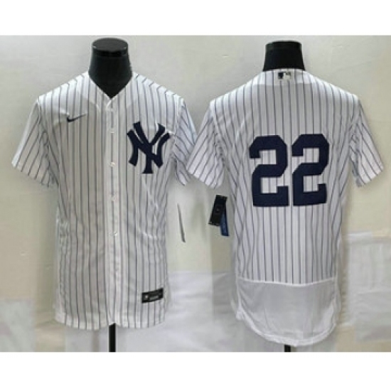 Men's New York Yankees #22 Harrison Bader White Flex Base Stitched Baseball Jersey - Ujersey
