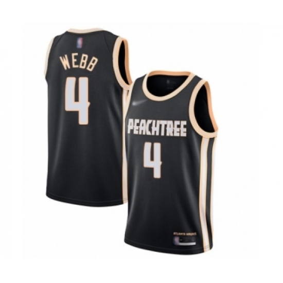 Women's Atlanta Hawks #4 Spud Webb Swingman Black Basketball Jersey - 2019 20 City Edition - Ujersey