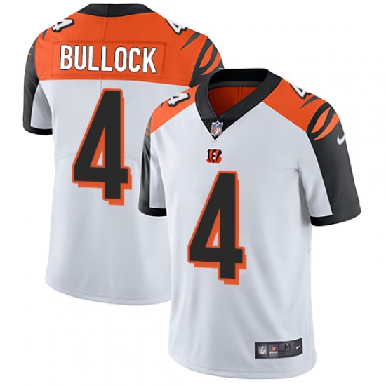 Men's Nike Cincinnati Bengals #4 Randy Bullock Vapor Untouchable Limited White NFL Jersey - Ujersey