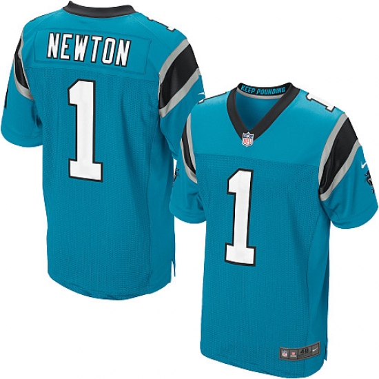 Men's Nike Carolina Panthers #1 Cam Newton Elite Blue Alternate NFL Jersey - Ujersey