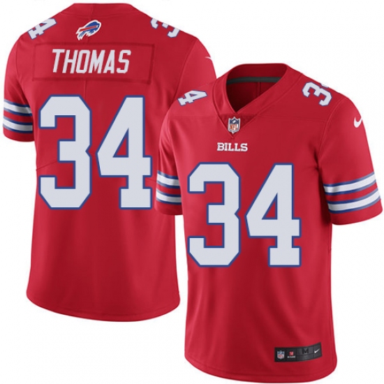 Youth Nike Buffalo Bills #34 Thurman Thomas Limited Red Rush Vapor Untouchable NFL Jersey - Ujersey