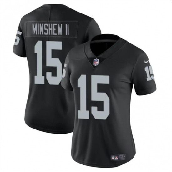 Women's Las Vegas Raiders #15 Gardner Minshew II Black Vapor Stitched Jersey - Ujersey