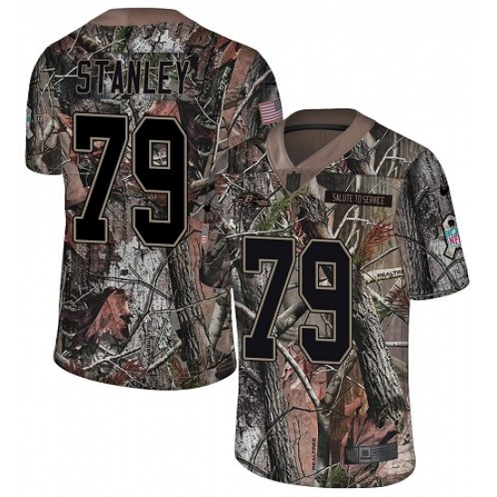 Men's Nike Baltimore Ravens #79 Ronnie Stanley Limited Camo Salute to Service NFL Jersey - Ujersey