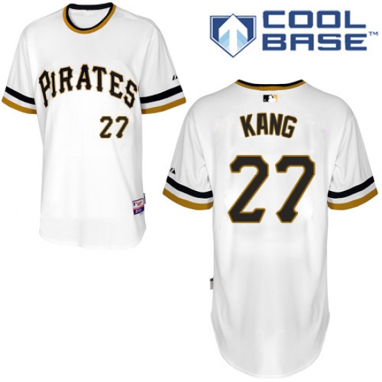 Men's Majestic Pittsburgh Pirates #27 Jung-ho Kang Authentic White Alternate 2 Cool Base MLB Jersey - Ujersey
