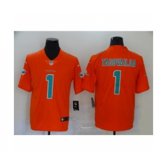 Miami Dolphins #1 Tua Tagovailoa Limited Orange Vapor Untouchable Football Jersey - Ujersey