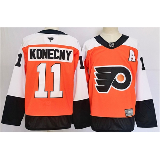 Men's Philadelphia Flyers #11 Travis Konecny Orange 2024 Stitched Jersey - Ujersey
