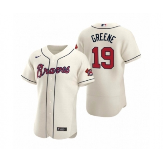Men's Atlanta Braves #19 Shane Greene Nike Cream Authentic 2020 Alternate Jersey