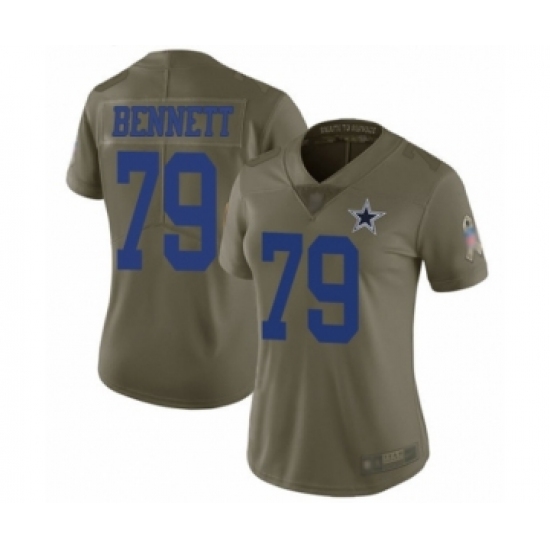 Women's Dallas Cowboys #79 Michael Bennett Limited Olive 2017 Salute to Service Football Jersey - Ujersey