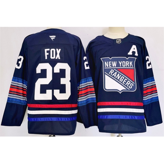 Men's New York Rangers #23 Adam Fox Navy 2024-25 Stitched Jersey - Ujersey